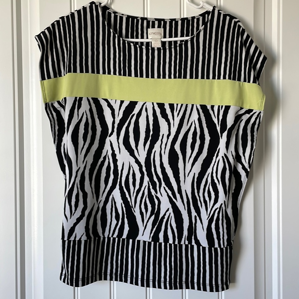 Chicos Blouse Animal Zebra print Size 0